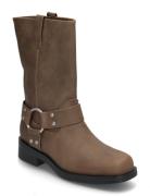 Onlbax-1 Pu Biker Boot Shoes Boots Ankle Boots Ankle Boots Flat Heel Brown ONLY