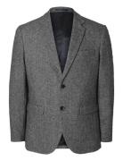 Slhslimadam Flannel Blazer Suits & Blazers Blazers Single Breasted Blazers Grey Selected Homme