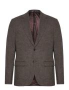 Slhslim-Reed Wool Blz Noos Suits & Blazers Blazers Single Breasted Blazers Brown Selected Homme