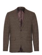 Slhslim-Reed Wool Blz Noos Suits & Blazers Blazers Single Breasted Blazers Brown Selected Homme