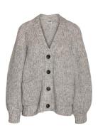 Nmsalsa L/S V Neck Knit Cardigan Fwd Tops Knitwear Cardigans Grey NOISY MAY