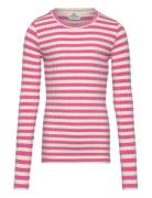 5X5 Classic Stripe Talika Top Tops T-shirts Long-sleeved T-Skjorte Pink Mads Nørgaard