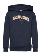 Jjecaleb Varsity Sweat Hood Noos Jnr Tops Sweatshirts & Hoodies Hoodies Navy Jack & J S