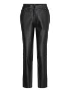 Biancadep Straight Fit Leather Pants Bottoms Trousers Leather Leggings-Bukser Black DEPECHE