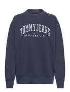 Tjw Rlx Varsity Crew Tops Sweatshirts & Hoodies Sweatshirts Navy Tommy Jeans