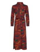 Brushstrokes Printed Flared Long Dress Maxikjole Festkjole Brown Bobo Choses