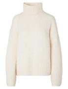 Slfgabella Ls Knit High-Neck Noos Tops Knitwear Turtleneck Cream Selected Femme