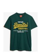 Duo Vintage Logo T Shirt Tops T-Kortærmet Skjorte Green Superdry