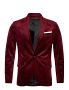 Velvet Blazer Suits & Blazers Blazers Single Breasted Blazers Burgundy Lindbergh