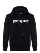 Essentiel Ls Hoodie Tops Sweatshirts & Hoodies Hoodies Black SIXTH JUNE