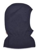 Lt. Knitted Merino Balaclava With Frill Accessories Headwear Balaclava Navy Copenhagen Colors