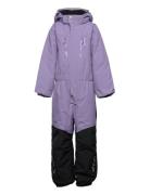 Penguin Snowsuit Kids Teal Sport Coveralls Snow-ski Coveralls & Sets Purple ISBJÖRN Of Sweden