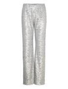 Elasticated Straight Long Pants, 22 Bottoms Trousers Straight Leg Silver STINE GOYA