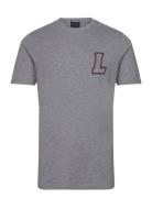 Appliqué Logo Tee Tops T-Kortærmet Skjorte Grey Lindbergh