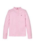 Ruffle Collar Blouse Ls Tops Shirts Long-sleeved Shirts Pink Tommy Hilfiger