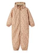 Nmflasnow10 Suit Aop 1Fo Lil Outerwear Coveralls Snow-ski Coveralls & Sets Beige Lil'Atelier