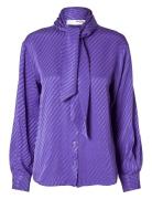 Slfcassia Ls Scarf Shirt B Tops Blouses Long-sleeved Purple Selected Femme