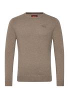 Essential Slim Fit Crew Jumper Tops Knitwear Round Necks Beige Superdry