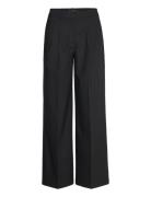 Straight-Fit Pleated Trousers Bottoms Trousers Suitpants Black Mango