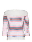 Striped Boat-Neck T-Shirt Tops T-shirts & Tops Long-sleeved White Mango