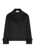 Renate Short Wool Blend Jacket Uldjakke Jakke Black Bubbleroom