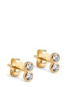 Twin Cz Studs Accessories Jewellery Earrings Studs Gold Enamel Copenhagen