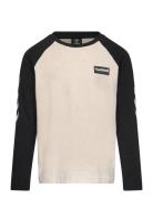 Hmlmelvin T-Shirt L/S Tops T-shirts Long-sleeved T-Skjorte Beige Hummel