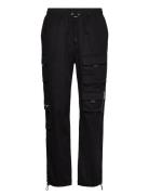 Essential Cargo Zip Up Details Bottoms Trousers Cargo Pants Black SIXTH JUNE