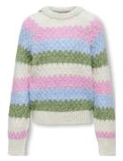 Kogchole L/S O-Neck Stripe Knt Tops Knitwear Pullovers Multi/patterned Kids Only