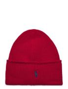 Cable-Knit Merino Wool Beanie Accessories Headwear Beanies Red Polo Ralph Lauren