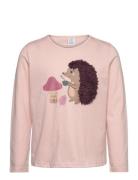 Top L S Playful Applique Tops T-shirts Long-sleeved T-Skjorte Pink Lindex