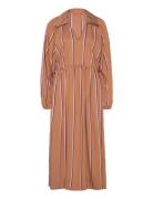 Elasticated Midi Dress, 2249 Stripe Designers Knee-length & Midi Brown STINE GOYA