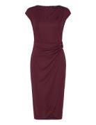 Ring-Trim Jersey Cap-Sleeve Dress Dresses Evening Dresses Burgundy Lauren Ralph Lauren