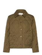 Quilted Cord Detailed Jacket Quiltet Jakke Khaki Green GANT