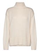 Objagnes Lo Ls H.neck Knit Pullover Noos Tops Knitwear Turtleneck Cream Object