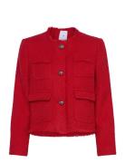 Tweed Jacket With Pockets Outerwear Jackets Light-summer Jacket Red Mango