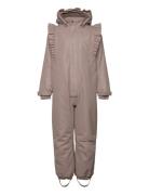 Snowsuit W. Frills Outerwear Coveralls Snow-ski Coveralls & Sets Brown En Fant