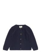 Classic Baby Cotton Cable Cardigan Tops Knitwear Cardigans Navy Copenhagen Colors