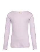 Pointelle Junior Ls Tee Tops T-shirts Long-sleeved T-Skjorte Pink Copenhagen Colors