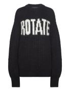 Knitted Logo Sweater Tops Knitwear Jumpers Black ROTATE Birger Christensen