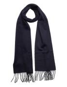 Solid Patch Cash Accessories Scarves Winter Scarves Blue Hackett London