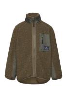 Tnleopold Teddy Jacket Outerwear Fleece Outerwear Fleece Jackets Khaki Green The New