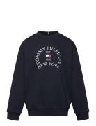 Nautical Arch Print Fleece Cn Tops Sweatshirts & Hoodies Sweatshirts Navy Tommy Hilfiger