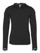 Vmrosie Ls Top Jrs Girl Tops T-shirts Long-sleeved T-Skjorte Black Vero Moda Girl