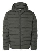 Slhbarry Quilted Hoodjacket Noos Foret Jakke Grey Selected Homme