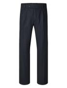 Slh196-Straight Alberto Wool Pant Bottoms Trousers Casual Navy Selected Homme