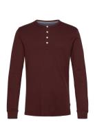 Solid Gradad W Contrast Fabric L/S Tops T-Langærmet Skjorte Burgundy Lindbergh