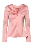 Asymmetrical Long Sleeve Top, 2261 Tops Blouses Long-sleeved Pink STINE GOYA