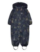 Snow Suit Aop Outerwear Coveralls Snow-ski Coveralls & Sets Navy Minymo