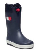 Toggle Drawstring Tommy Hilfiger Rain Boots Shoes Rubberboots High Rubberboots Blue Tommy Hilfiger